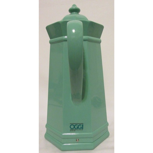 Vintage OGGI Corp. Mint Green Thermal Serving Carafe Pitcher Hard Plastic Retro - Picture 3 of 11